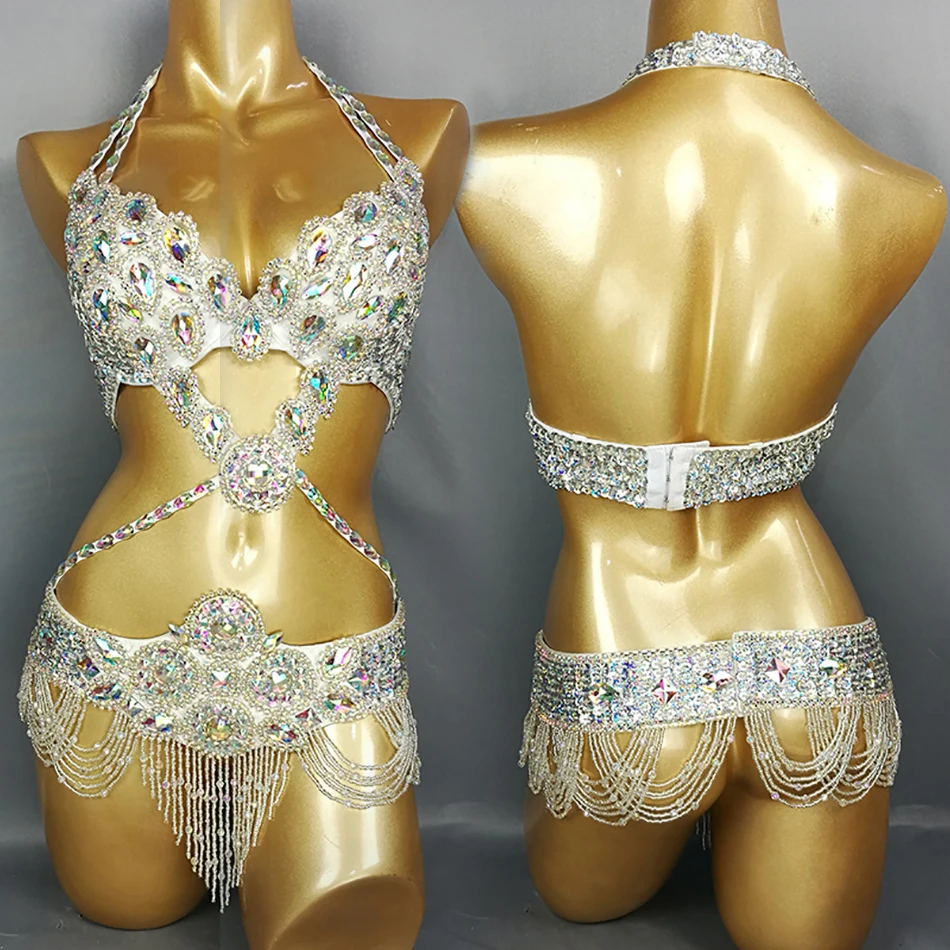 اكسسوارات الرقص الشرقي حمالة صدر مثيرة وحزام الخصر سلسلة للنساء البالغات مرحلة الأداء كرنفال قطاع أداء الرقص