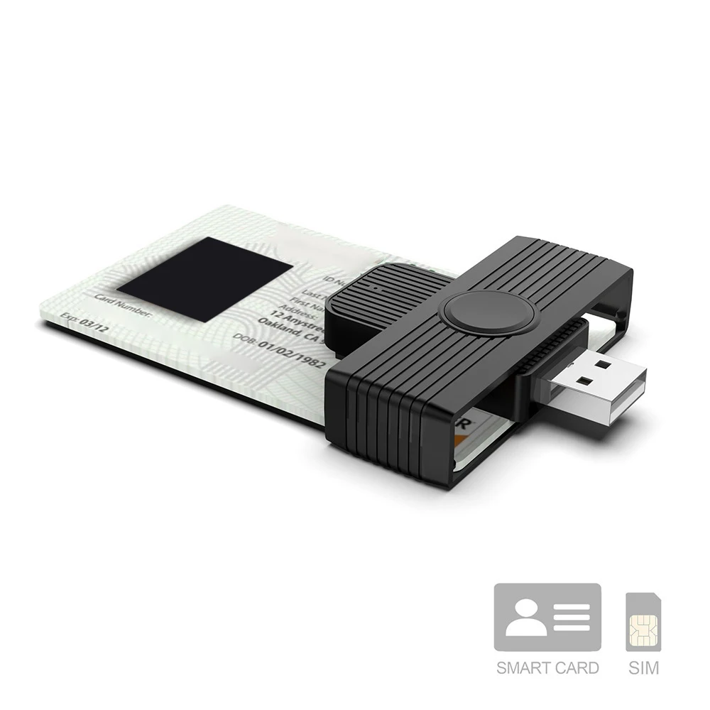 USB 2.0 Smart Card Reader Bank Card SIM CAC Cardreaders ID Card Reader Smart Card Reader for PC Computer