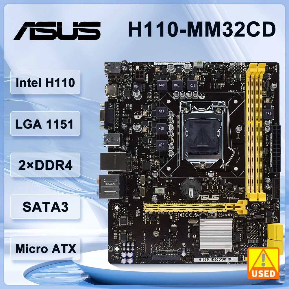 

Материнская плата ASUS H110-M/M32CD Intel H110 LGA 115 DDR4 32 ГБ HDMI с поддержкой процессора Core i3-6100 i5-6500 i5-6400 Celeron G3900 i5-6600