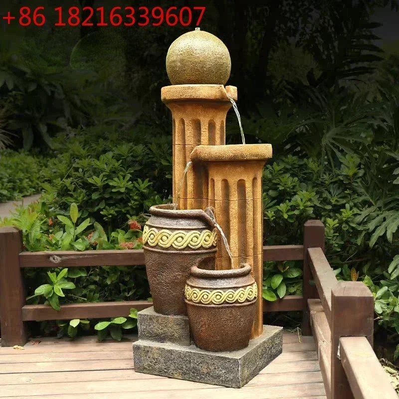TAO Creative Waterscape Fengshui Wheel Home Ornament Crafts Bonsai Decoration