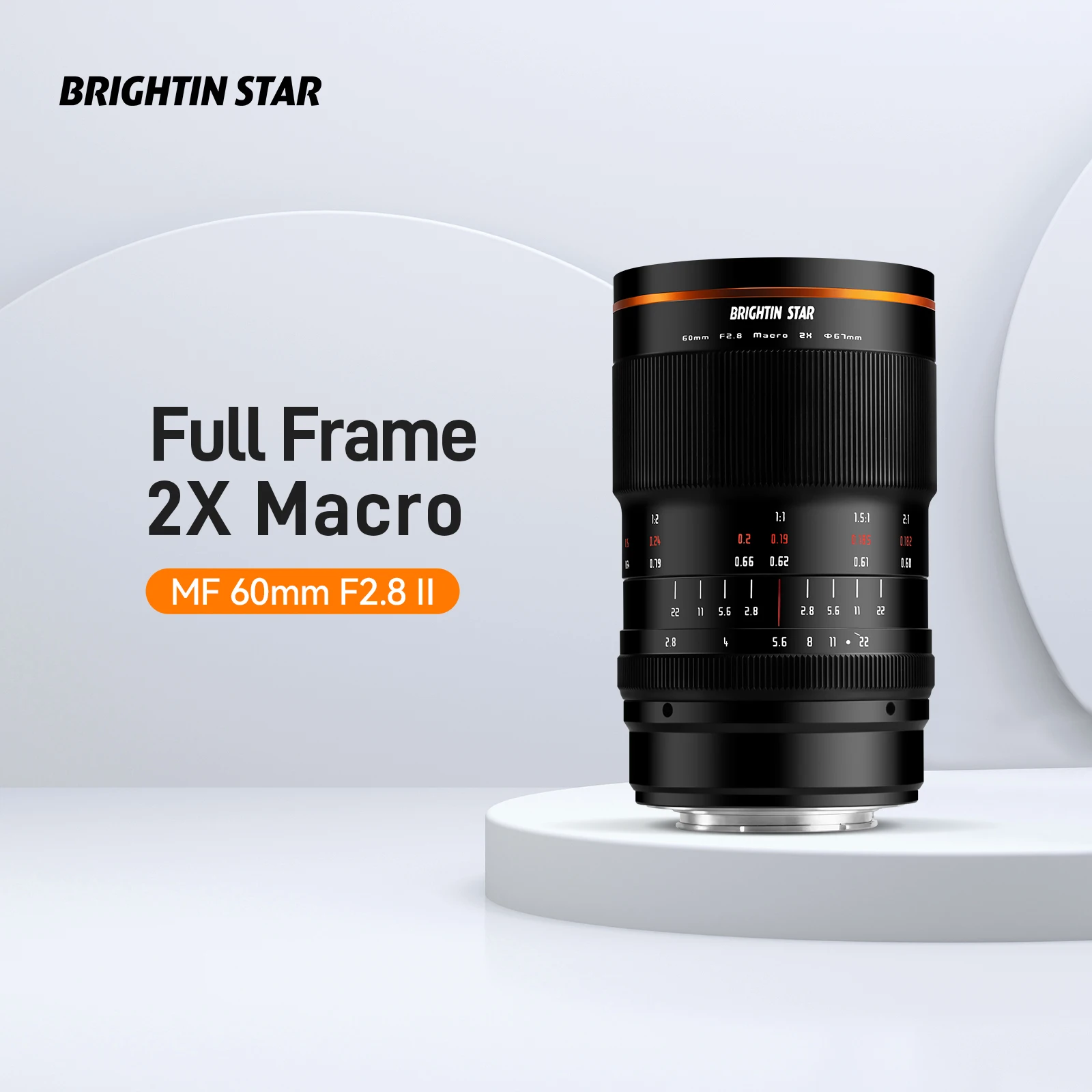 Brightin Star 60mm F2.8 II APS-C Super Macro 2:1 Magnification Macro Lens for Sony E Nikon Z Fuji X Canon EOS M R RF M4/3 Camera