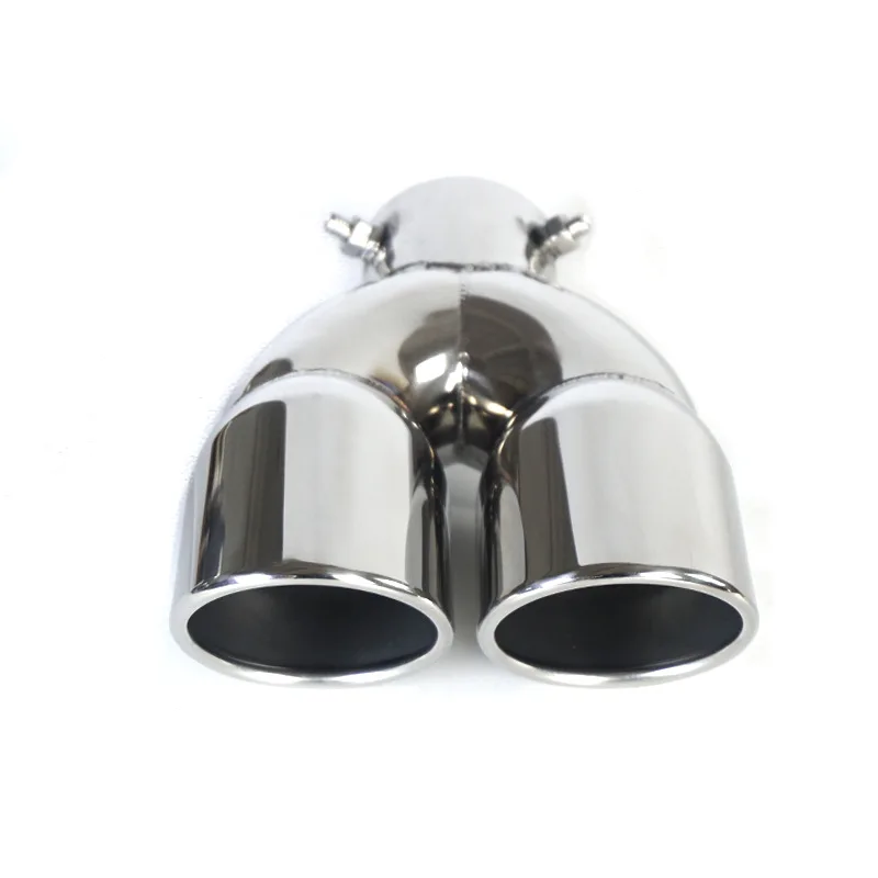 

1PC Car Bending Exhaust Tip Stainless Steel Universal Dual Muffler Rear Tail Pipe Nozzle Car Styling Accessories