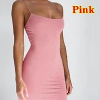 Summer Spaghetti Strap Mini Dress 2026 Women Sexy Bodycon Club Party Dresses Short Female Camisole Solid Black Sheath Sundress 6