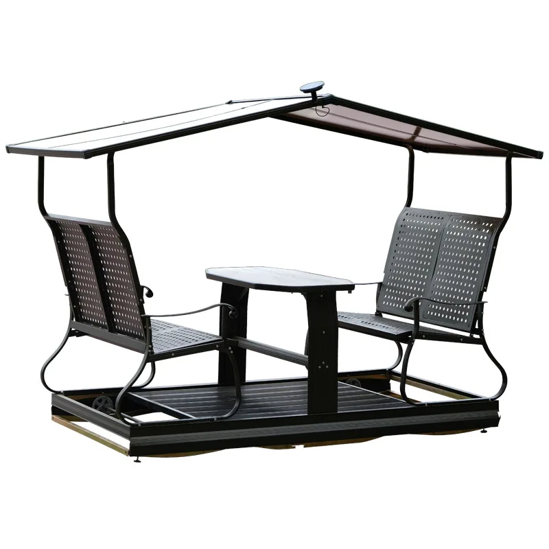 

Outdoor Four-person Power Rocking Chair Outdoor Courtyard Garden Rocking Chair Balcony Double Adult, Wrought Iron Swing