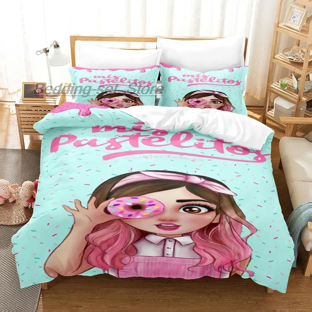 

Mis Pastelitos Bedding Set Single Twin Full Queen King Size Bed Set Aldult Kid Bedroom Duvetcover Sets 3D Anime bed sheet set