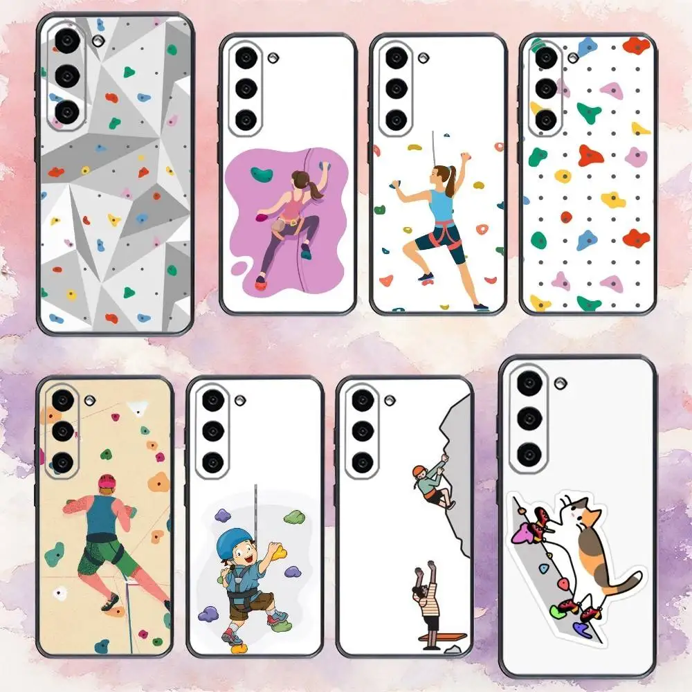 

R-Rock Climbing Wall Phone Case For Samsung Galaxy A73,A72,A71,A70,A53,A52,A51,Others Soft Black Cover
