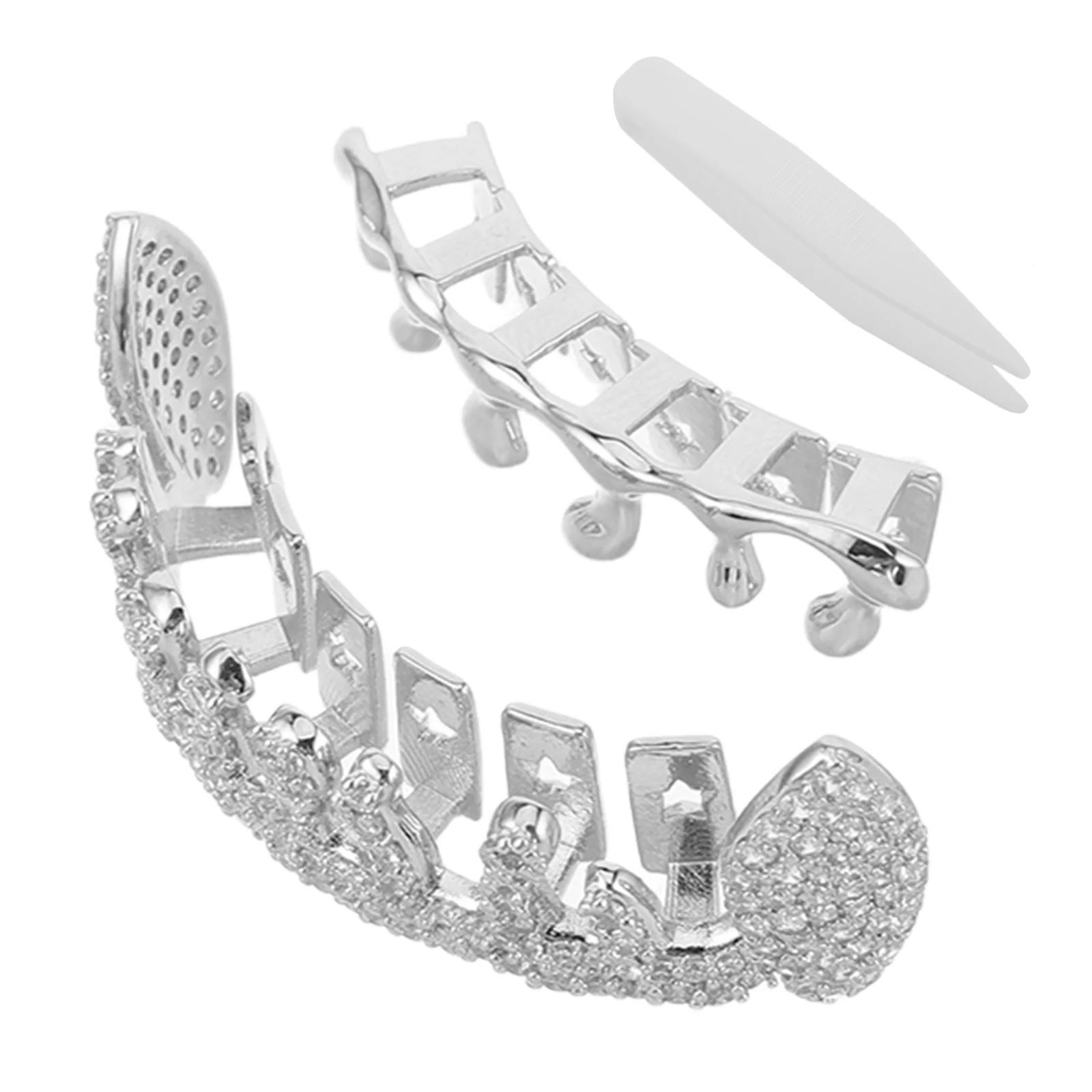 

2Pcs Hip Hop Teeth Grill Irregular Design Metal Mouth Grill for Adults Street Style Costume Party Rap Performance Grills Jewelry