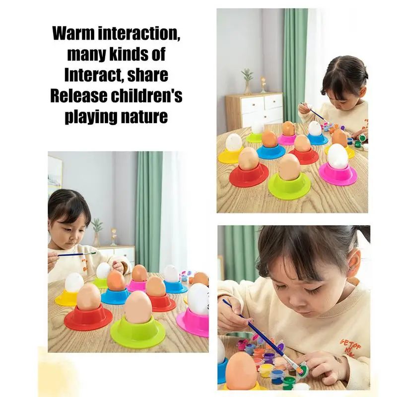 نماذج البيض الزخرفية مجموعة نماذج البيض الصغيرة 10x سلة عيد الفصح الحشو محاكاة تلوين اللعب للرسم تزيين صياغة