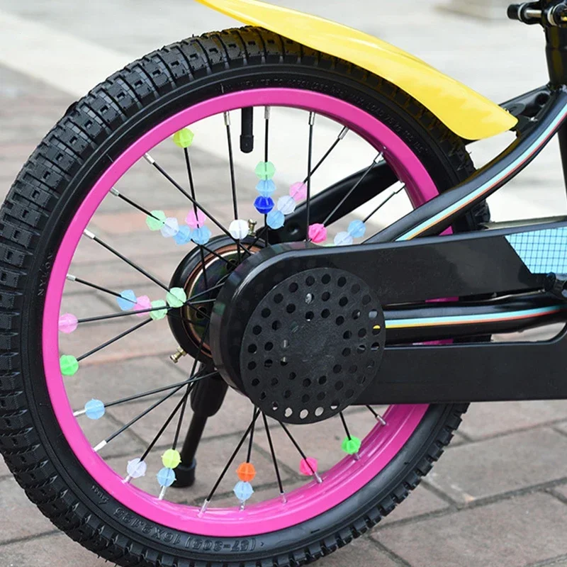 1 Pack (about 36PCS) Colorful Decorations Clips for Kids Bike Bicycle Wheel Spoke Beads Children Bike Accessories Bike Spokes