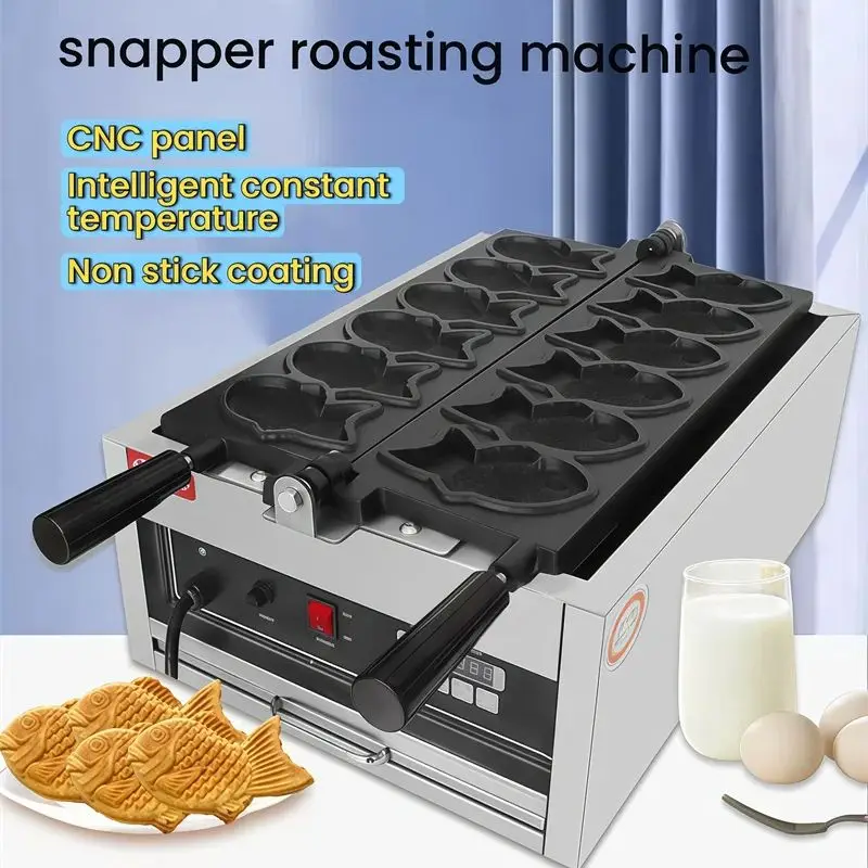 

Electric Fish Shaped Snack Machine Commercial Non-Stick Coating Stainless Steel Fish Cake Maker for Specialty Food Business