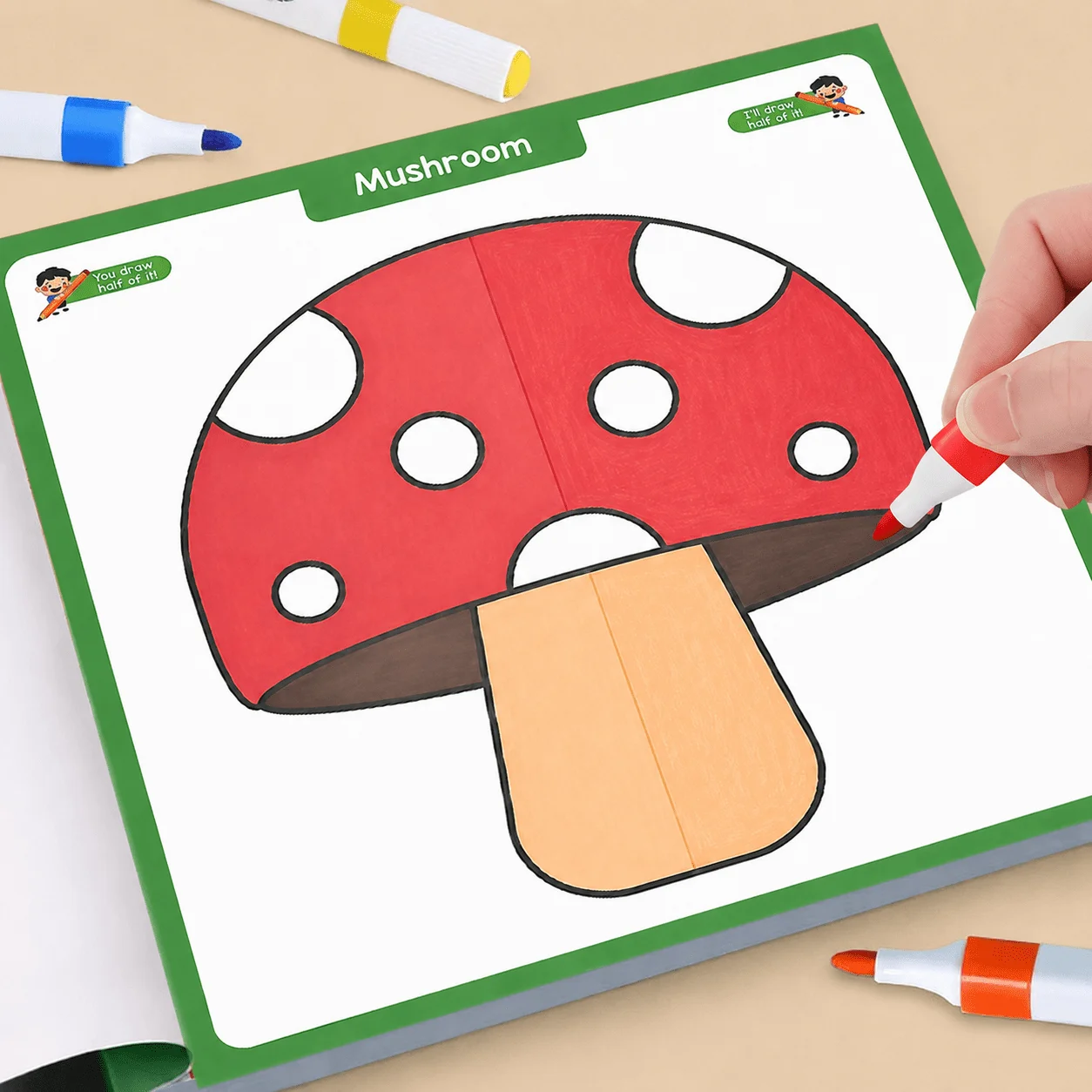 Symmetry Drawing & Coloring Book: You Draw Half of It – Fun Art Activity for Kids’ Creativity & Observation