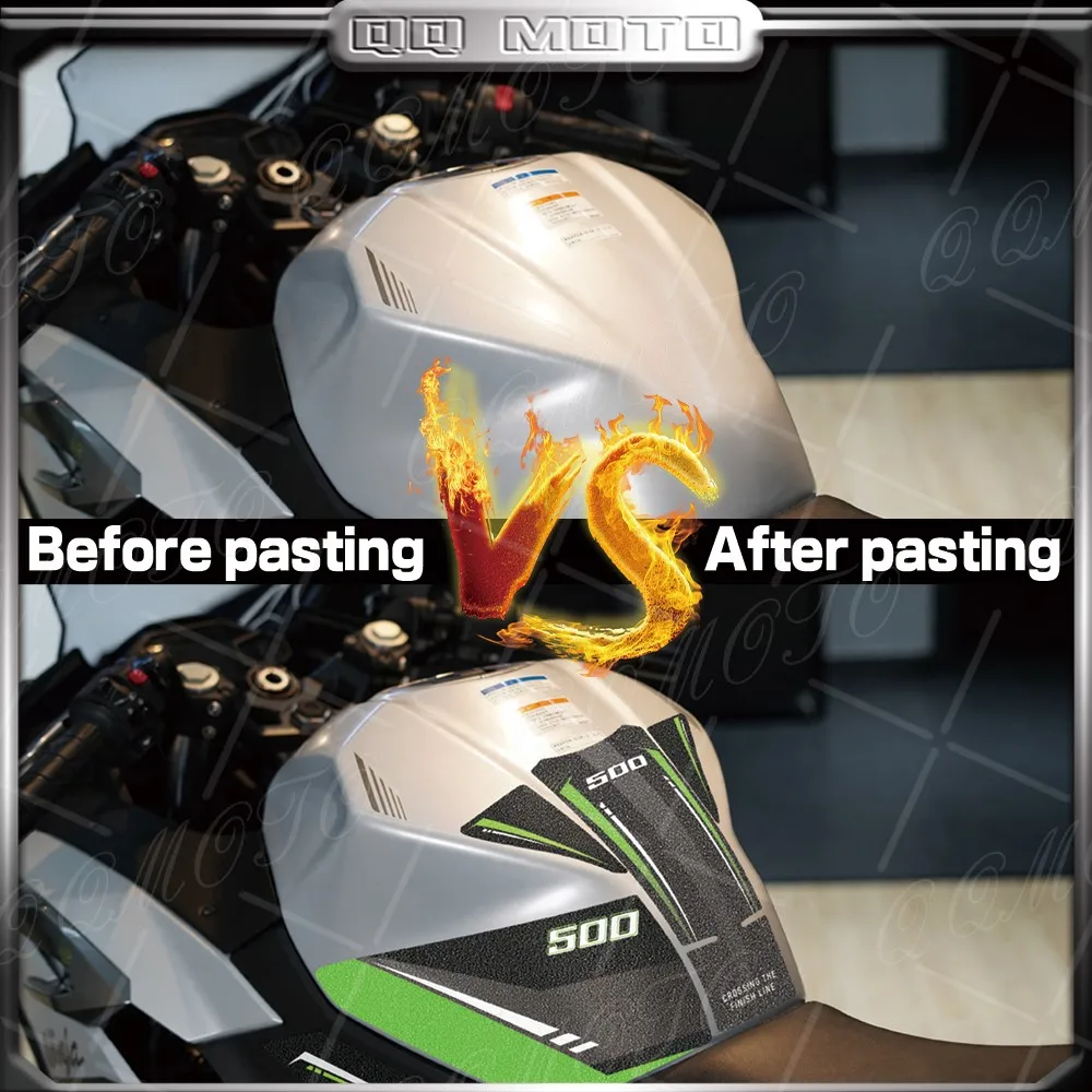 Motorcycle Accessories Thick Frosted Fuel Tank Sticker Protector Traction Pad Decals For ninja 500 se Ninja 500 NINJA 500 2024