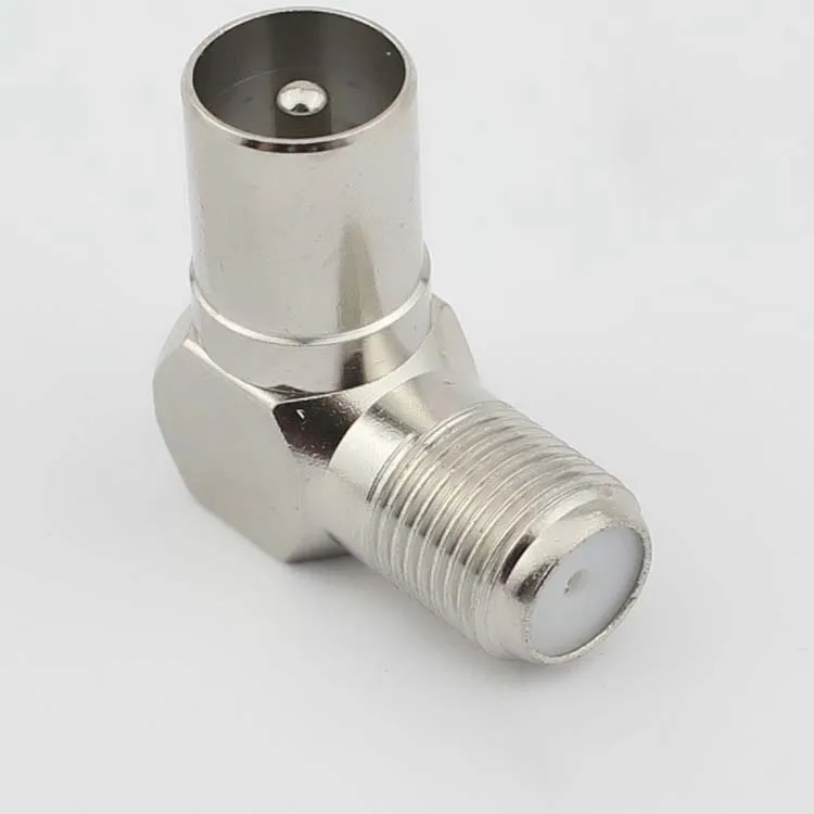F-Tipo Fêmea para Macho PAL RF Antena de TV Antena Cabo Adaptador de Ângulo Direito