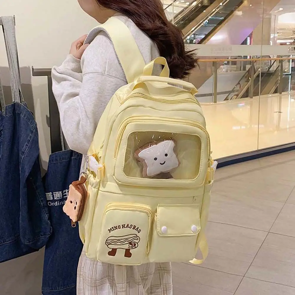 

Leisure Bags Student Cartoon Backpack Large Capacity Korean Style Korean Girl Schoolbag Multi-Pocket PVC Children Shoulder Bag