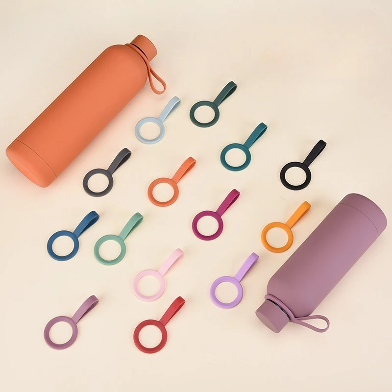Silicone Elastic Handle Strap for Small Mouth Bottles Insulated Cups Outdoor Portable Carry Accessory Flexible Durable