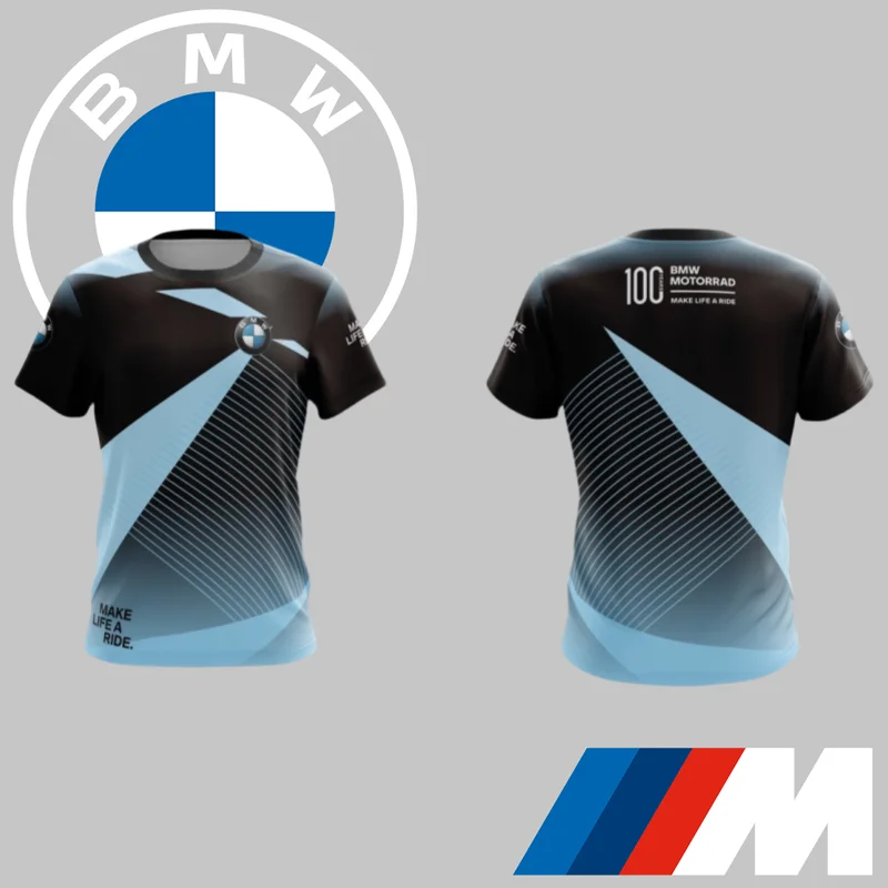 

BMW MOTORRAD Мужская быстросохнущая футболка Модный тренд Дизайн Спортивные гоночные с коротким рукавом Высококачественная роскошная брендовая футболка для автомобилей