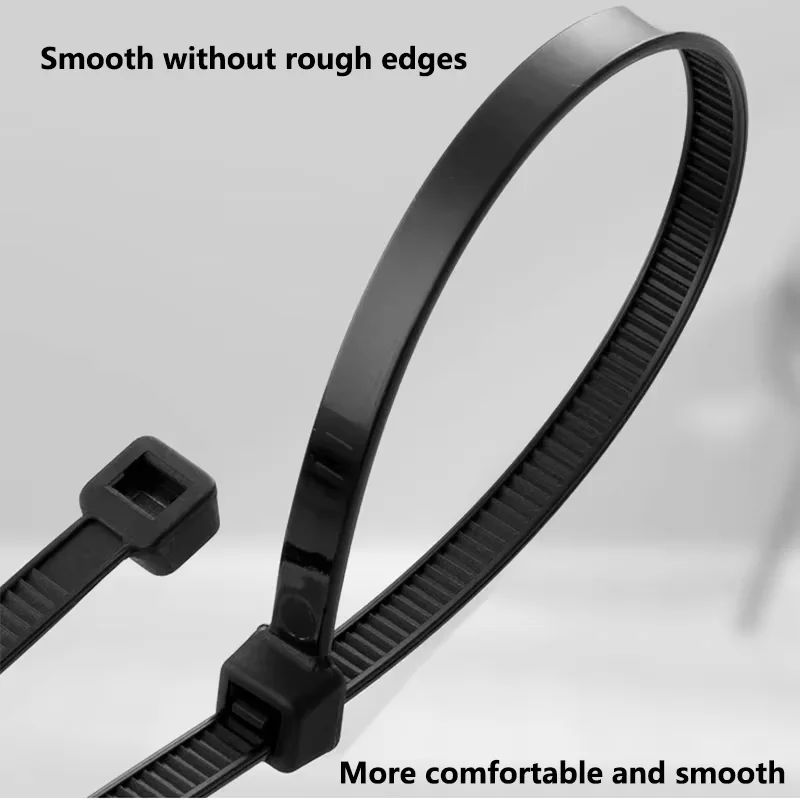 100/500/1000Pcs 5X300mm Self-locking Nylon Plastic Tie White/Black Cable Tie Fastening Ring 3X200mm Wraps Strap Zip Tie