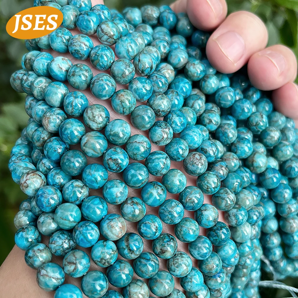 AA Natural South African Blue Turquoise Loose Beads for Jewelry Making DIY Bracelets Necklace Wholesale Beads Needlework