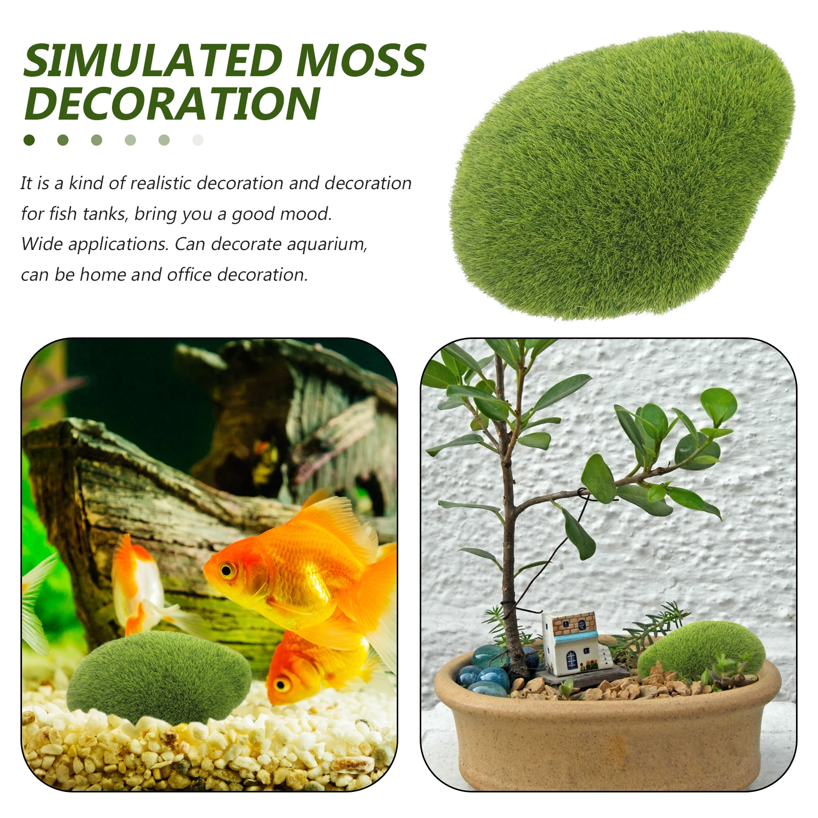 

Simulated Green Algae Ball 6x4x2cm Resin Moss Aquarium Plants Fish Tank Decor Plant Adornment Pet Supplies