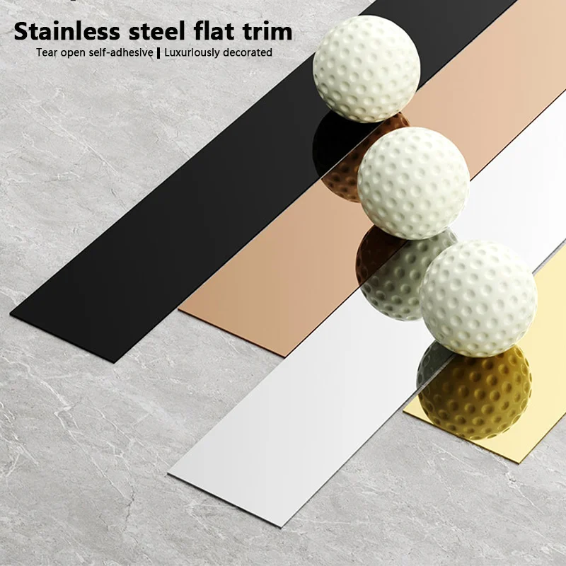 【12】 Meter Long Stainless Steel Decorative Panel, Flat, Waterproof And Wear-Resistant, Suitable For Modern DIY Home Decoration.