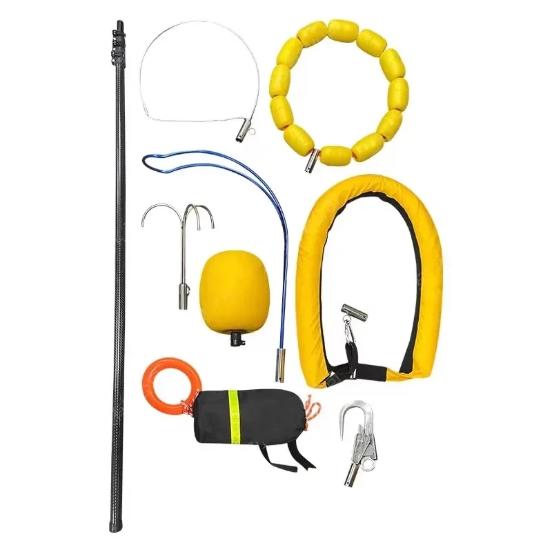 Lifesaving Rod Carbon Fiber Rescue Rod Water Life-saving R Od Multifunctional Long-distance Salvage Rod Set 18 Meters Telescopic