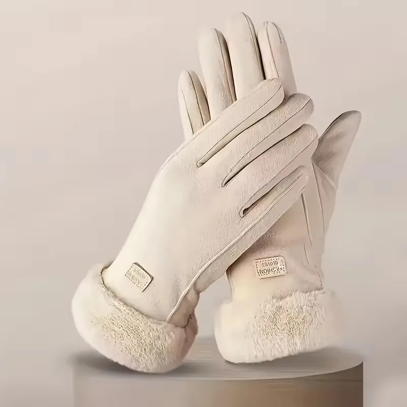 Winter Cashmere Gloves for Women Warm Touch Screen Gloves Cold Protection Full Finger Mittens Outdoor Cycling Thick Woolen Glove