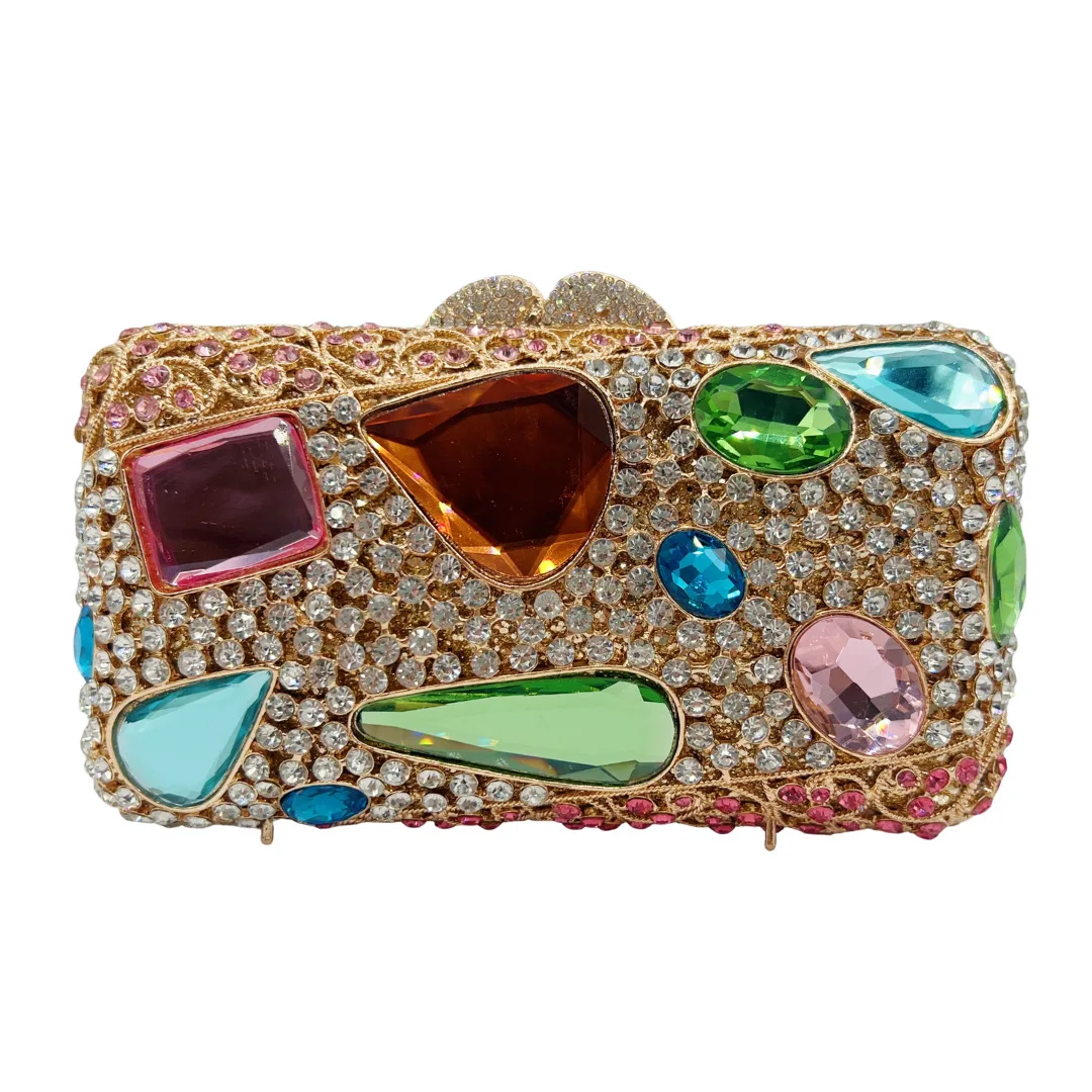 

New Diamond Dinner Bag Glass Diamond Clutch Banquet Ladies Stone Clutch Bag Crystal-Embellished Party Clutch Carteras Para Mujer