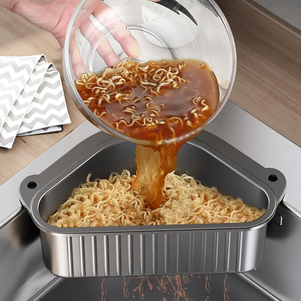 

Kitchen Sink Triangle Food Filter, Corner Sink Strainer Multifunction Sink Drain Strainer for Kitchen Leftover, Vegetable Fruits