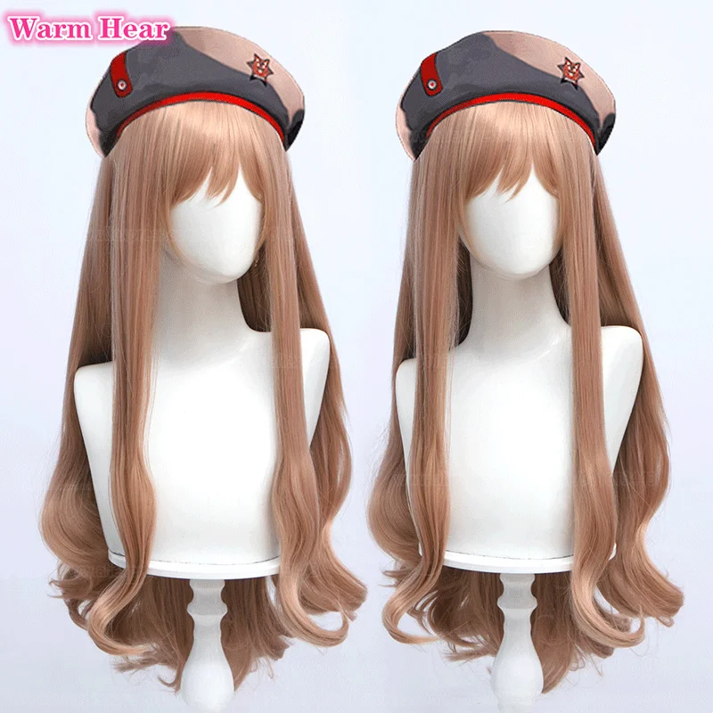 Novo! Cabelo sintético Game Rapi para mulheres, laranja e marrom, cosplay anime, cabelo resistente ao calor, perucas de festa de Halloween, boné de 80cm de comprimento