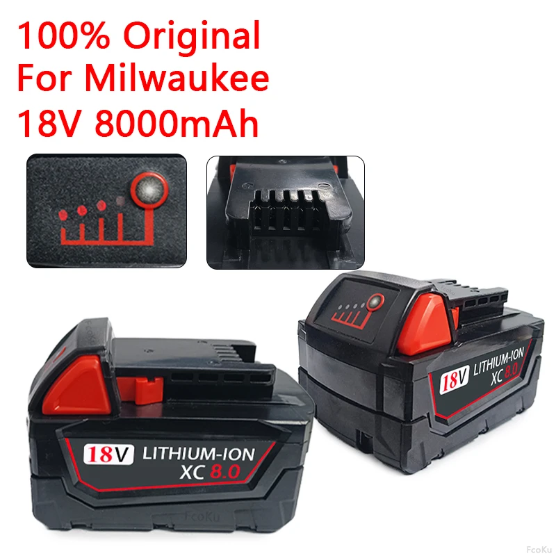 

18V 8.0Ah Lithium Battery,For Milwaukee Power Tool 48-11-1815 48-11-1850 48-11-1860 Z50 Replacement Rechargeable Batteries