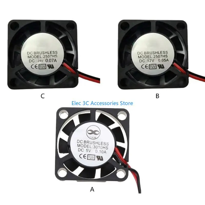 Y51A DC5V/12V/24V Brushless Cooling Fan Hydraulic Bearing Brushless Cooling Fan High-Speed Running Cooling Fan Radiator