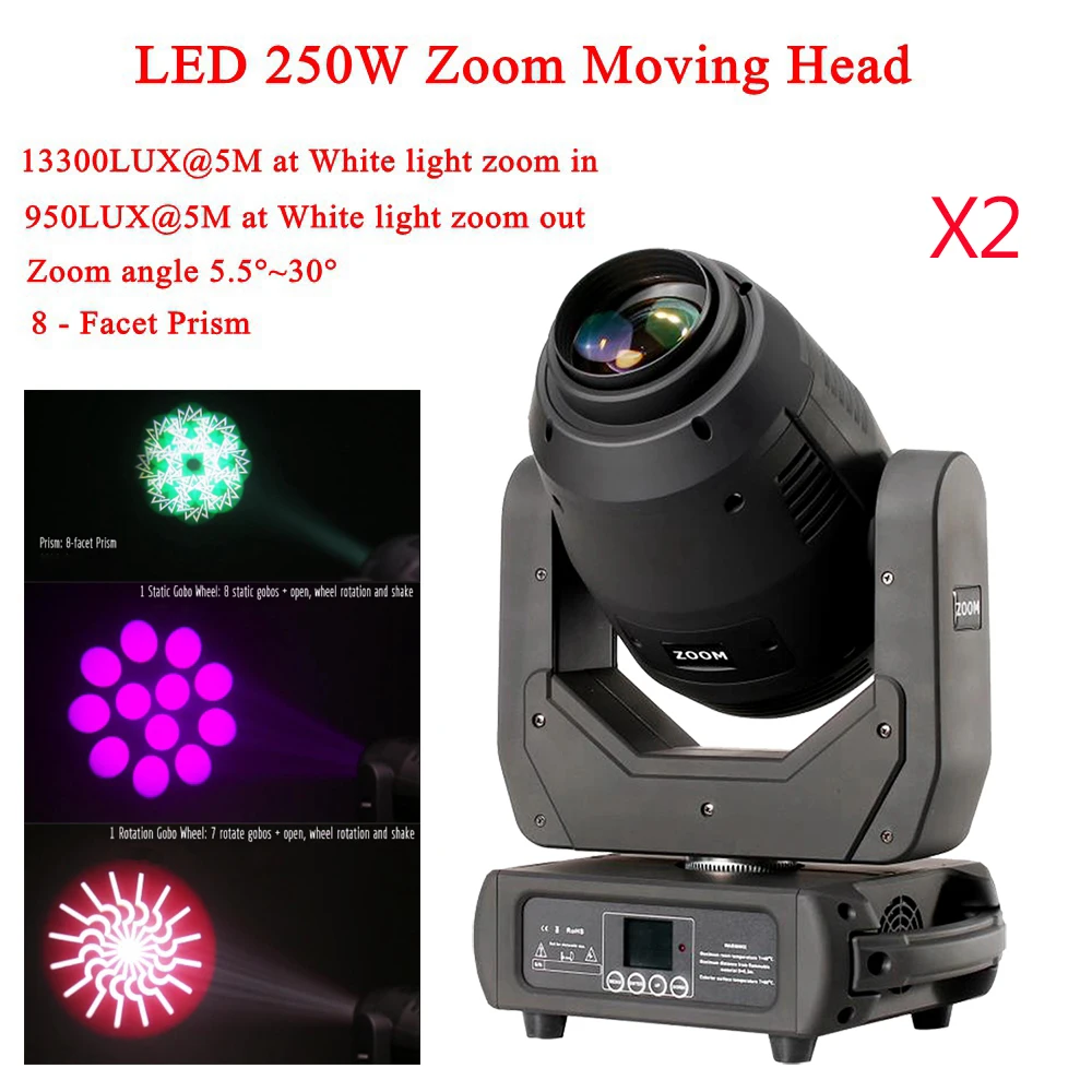 

2Pcs/Lot Moving Head LED 250W Beam Spot Wash 3IN1 Stage Lighting Professional DMX512 For Disco DJ Music Party KTV Nightclub