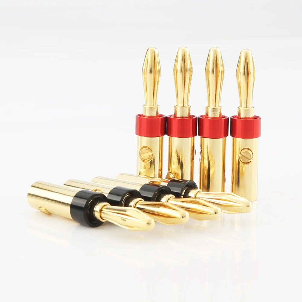 

12Pcs Gold-Plated UST Banana Plugs 4mm Banana Plug For Video Speaker Adapter Audio Cable DIY Connector