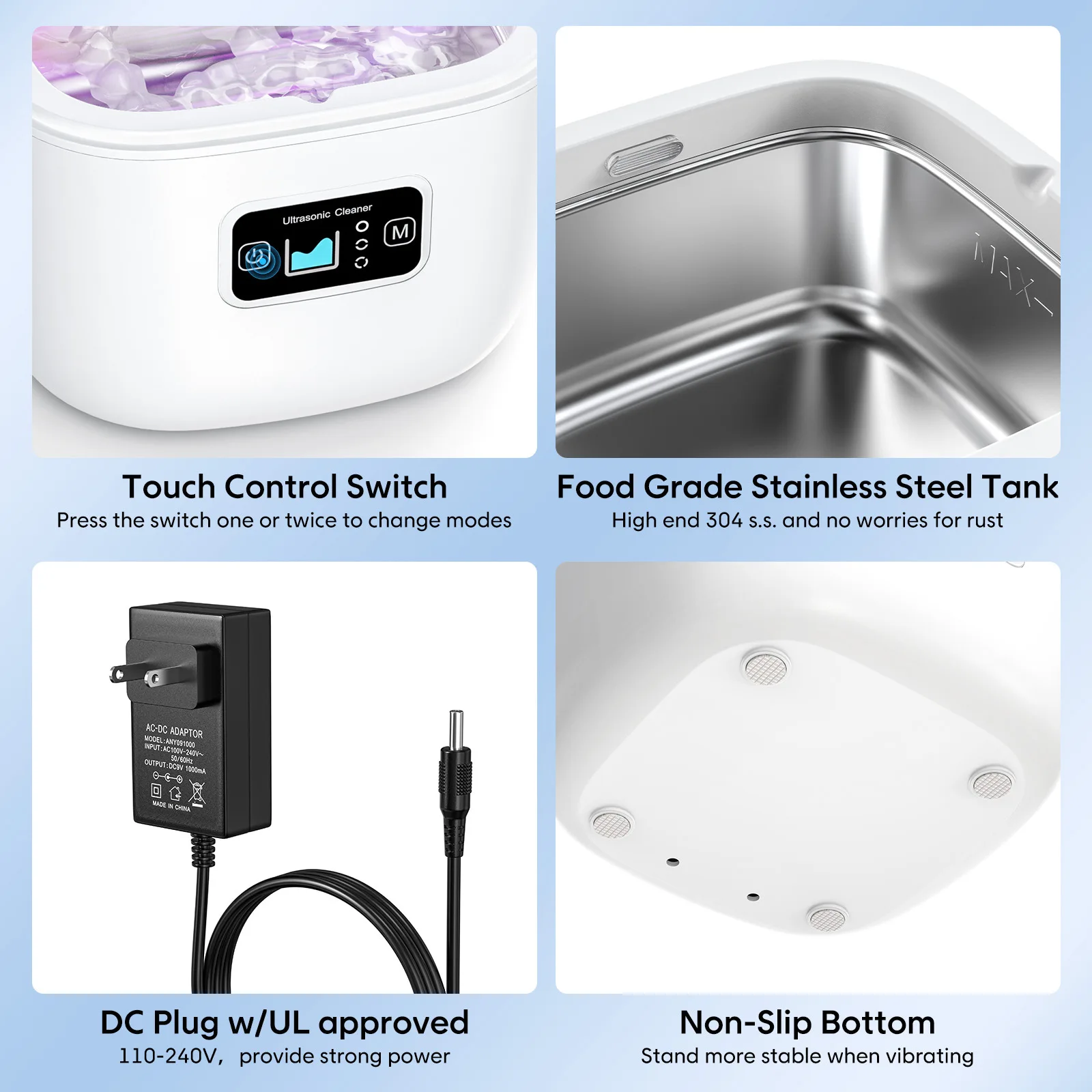 Professional Ultrasonic Cleaner for Invisible Braces, Dentures, Watches, Retainers, and Glasses