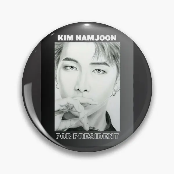 Kim Namjoon For President  Soft Button Pin Decor Badge Lover Jewelry Lapel Pin Gift Cute Clothes Funny Cartoon Hat Fashion