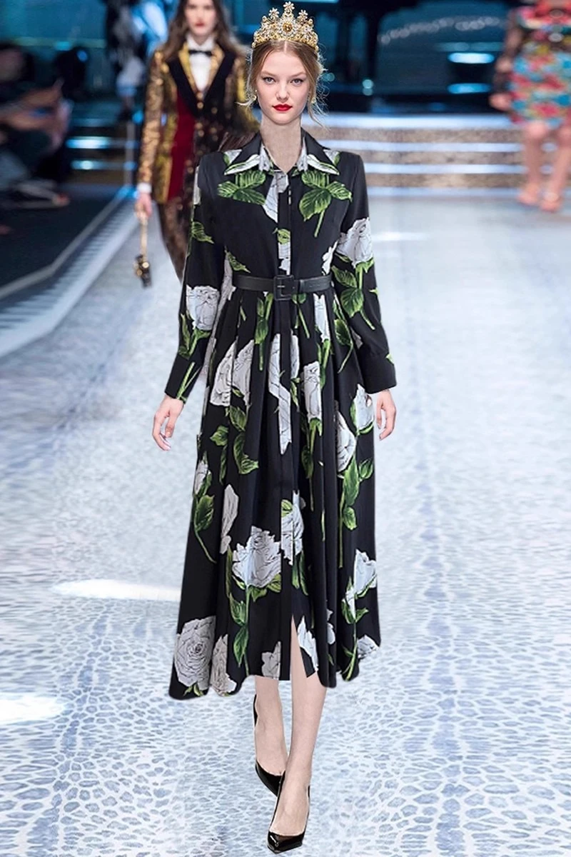 

Элегантное платье с зеленым принтом, женское однобортное платье макси с длинным рукавом, облегающее уличное платье, шикарная тканевая женская весенняя одежда