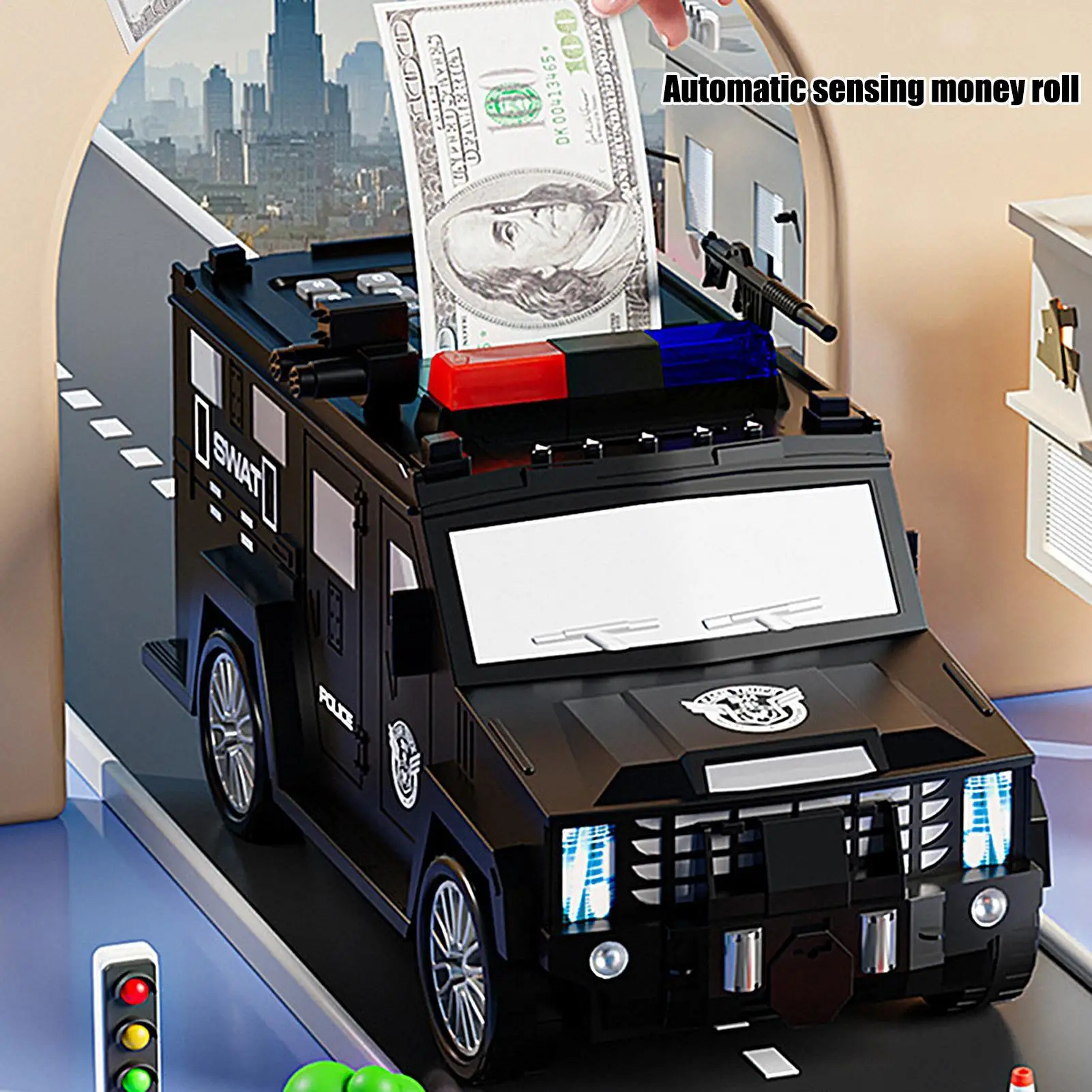 Crianças banco de moedas multi-função forma de carro banco de dinheiro para crianças caminhão caixa de poupança de dinheiro com luzes de música para crianças moeda de dinheiro