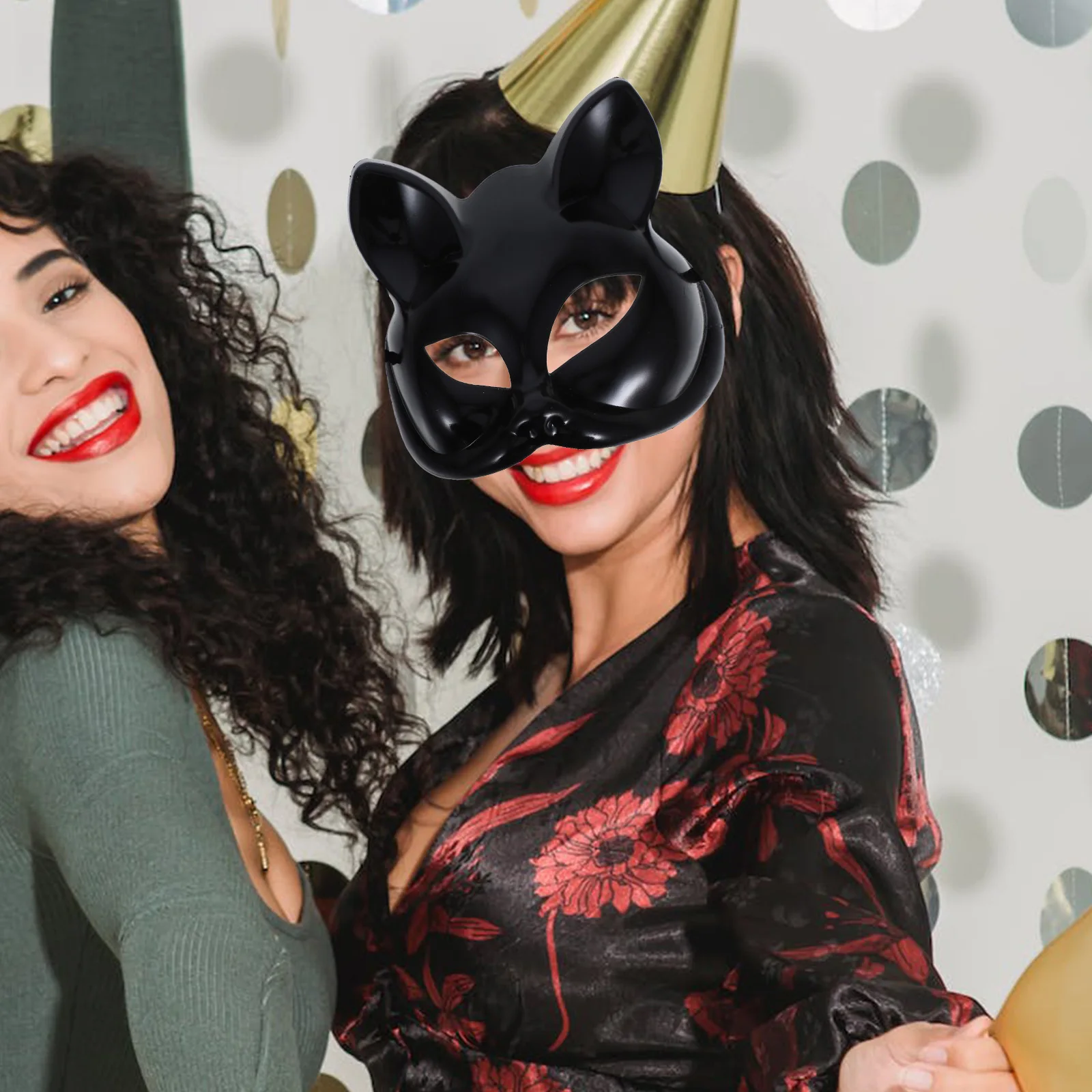 

DIY Blank Cat Masks Plastic Halloween Cosplay Mask for Creative Design Lightweight Comfortable Masquerade Party