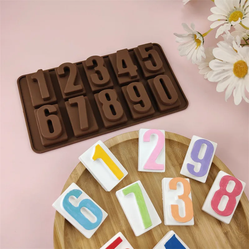 10 Consecutive Numerical Shapes ﻿Silicone Mold DIY Candle Mold for Candle Making Chocolate Baking Fondant Cake Mold