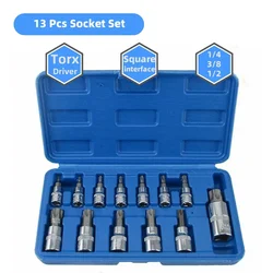 13pcs Torx Key Kit Auto Repair Tool Screwdriver Set Impact Socket Wrnech Head Professional Bicycle Car Mechanical Workshop Tools