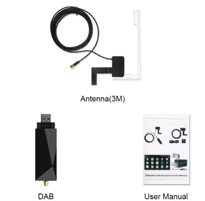 Dab/Dab + Antenne Met Usb-Adapter Universele Android Autoradio Gps Stereo Ontvanger Dab Dab + Signaalkopspeler