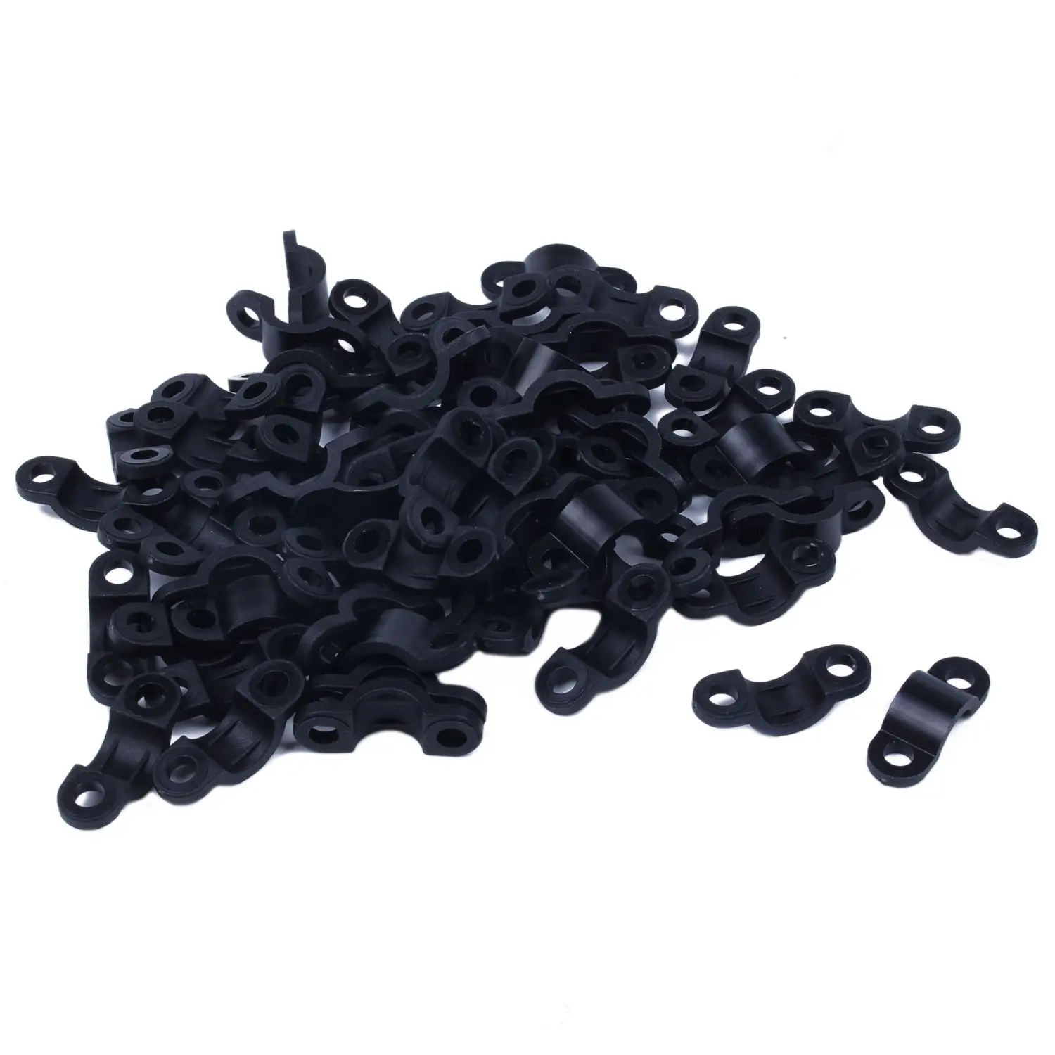 70 Uds tornillos montados abrazadera de Cable arqueado Clip brida 21x7mm para Cable de 3mm