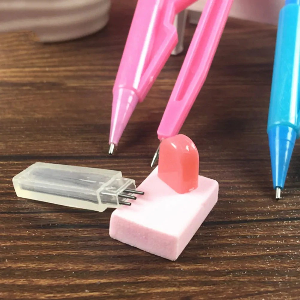 3 pcs Automatic Pencil Compass Set Abs Precision Drafting Tool For Geometry Math School Students With Storage Case Random Color