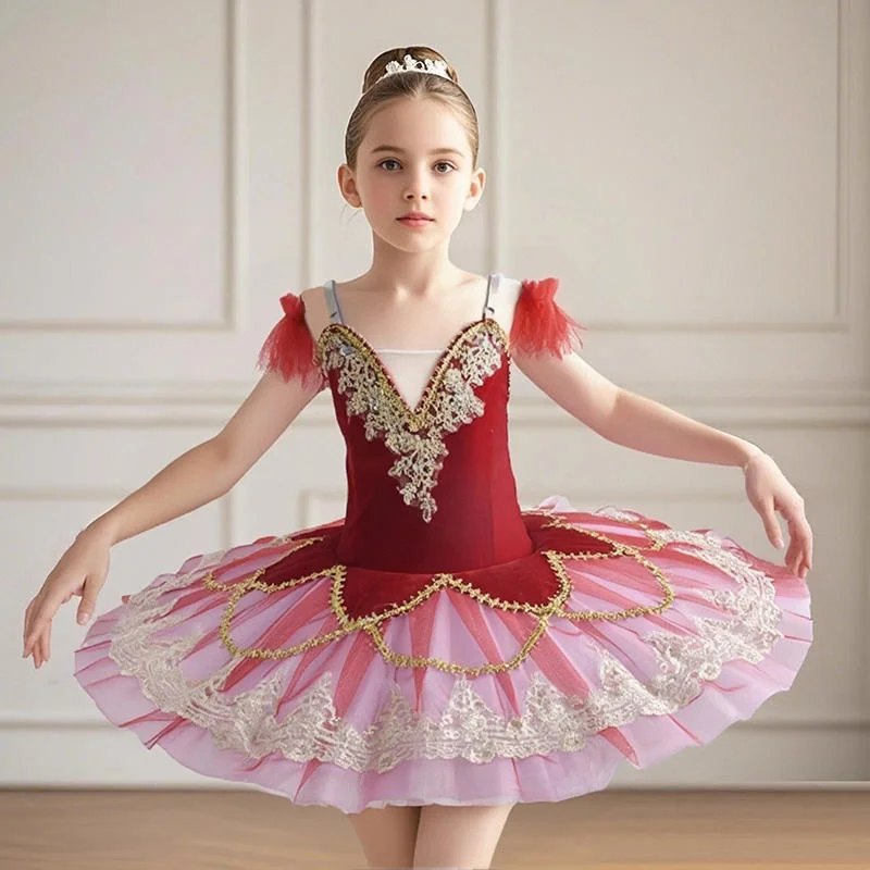 red-professional-ballet-tutu-skirt-for-girls-women-sequin-swan-lake-performance-costume-adult-kids-ballerina-party-dress