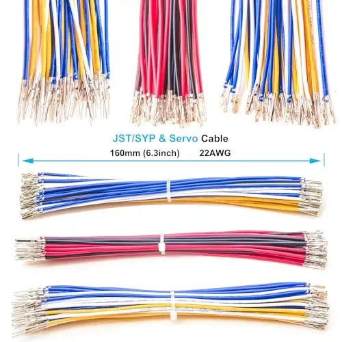 Imagem -03 - Jst-syp Servo Connector Kit Macho e Fêmea Plug 2.5 mm 22awg Cabos Syp2pin Servo3pin 2.54 mm