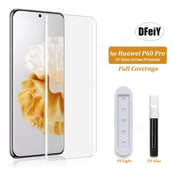 DFeiY UV Glass for Huawei P60 Pro Full Coverage UV Screen Protector for huawei p50 pro Tempered Glass Film