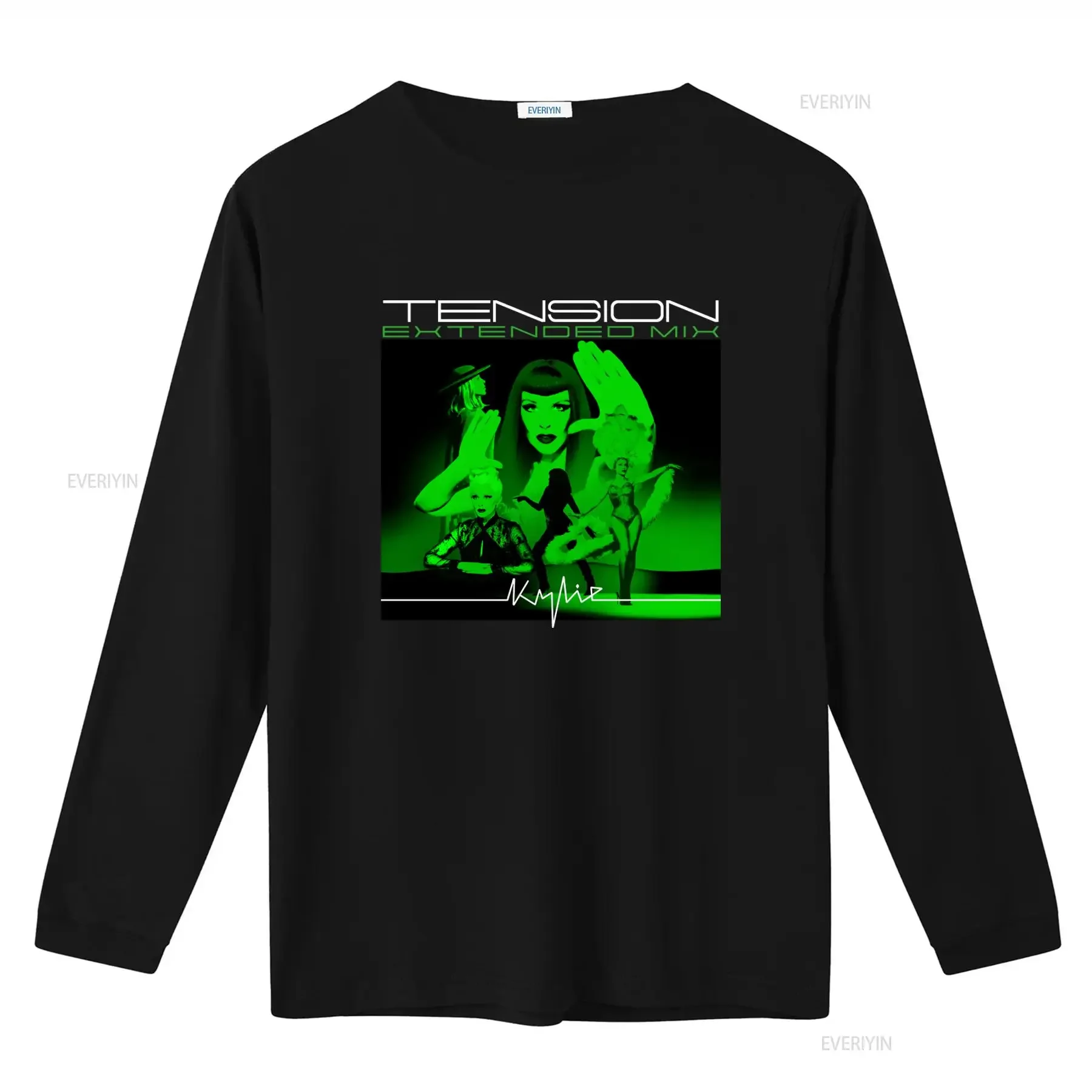 Kylie Minogue Tension Extended Mix Heavy Cotton T Shirt for Women vintage Washed homme designer clothes streetwear Stylish