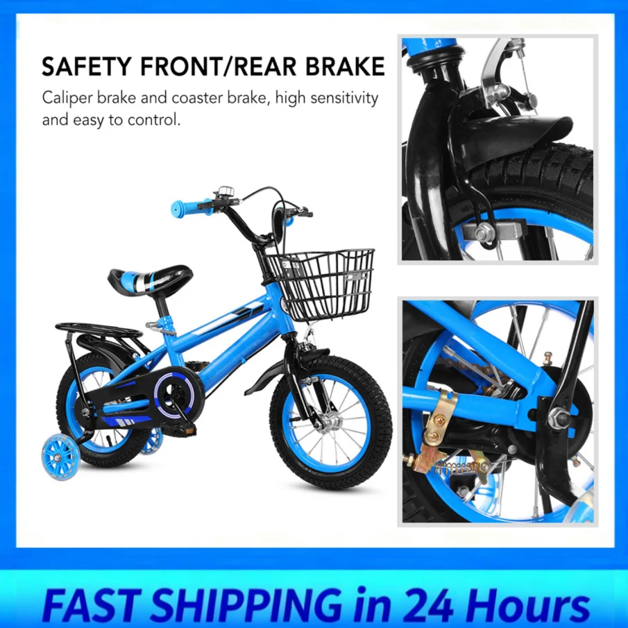 Inch Children Bike Boys Girls Toddler Bicycle Adjustable Height Kid Bicycle
