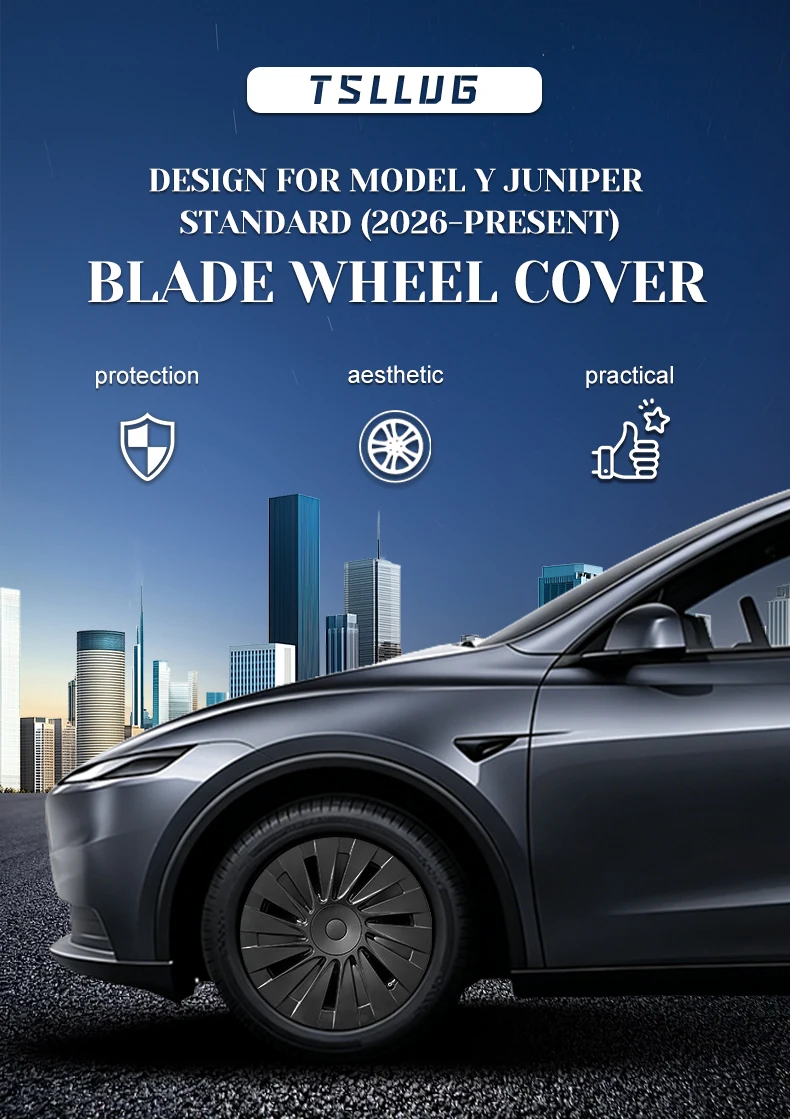 4er-Set Radkappen für Tesla Model Y 2026 Standard, 18 Zoll Blade-Style Radkappen, komplette Felgenabdeckung, Ersatz-Radkappen-Zubehör für Tesla – Detail 1