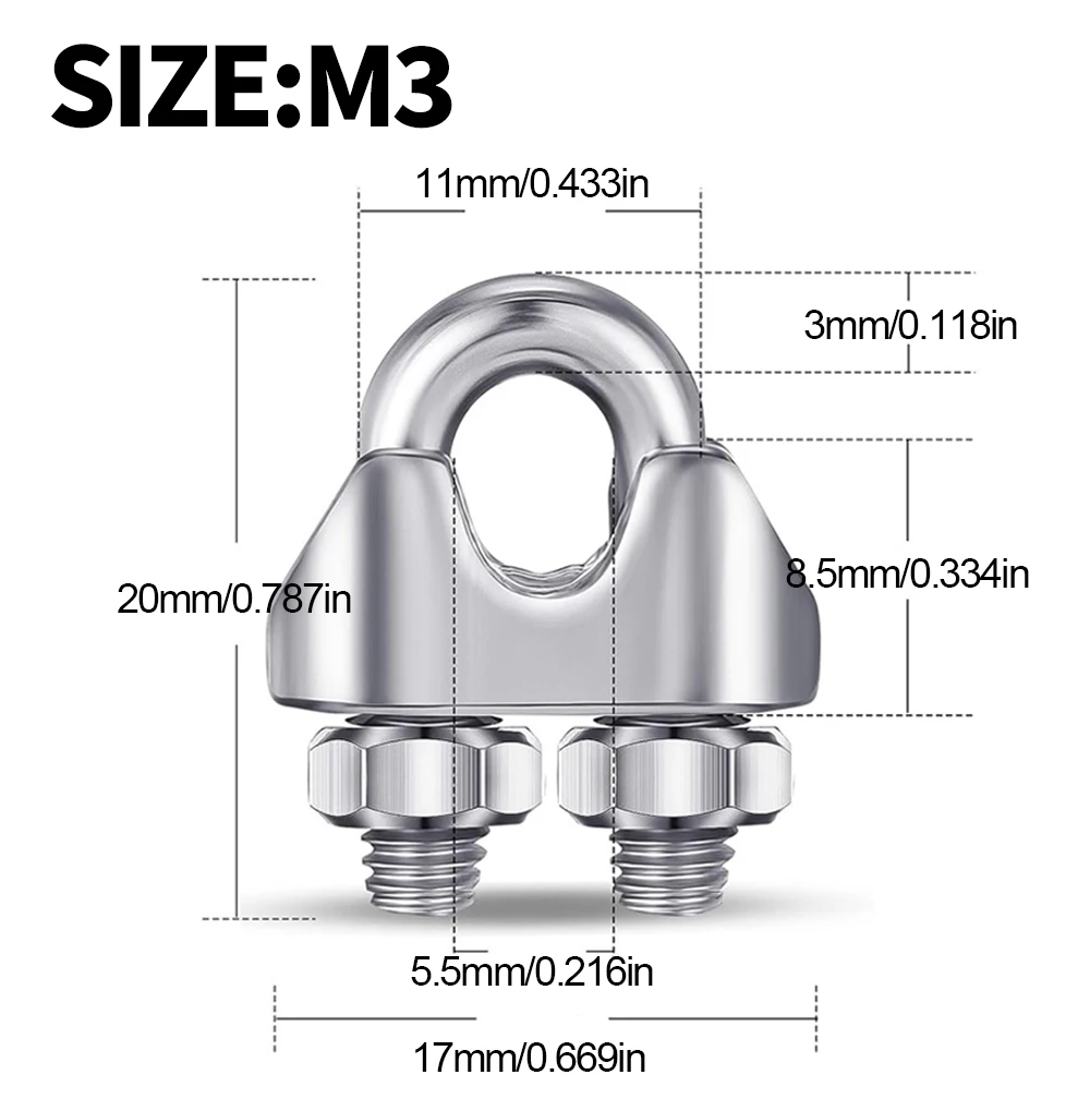 3mm 4mm Edelstahl-Drahtseil-Set mit PVC-Beschichtung und Kabelklemme mit Federverschluss für Wäscheleine, Hundeleine, Sonnenschirm, Zelt – Detail 1